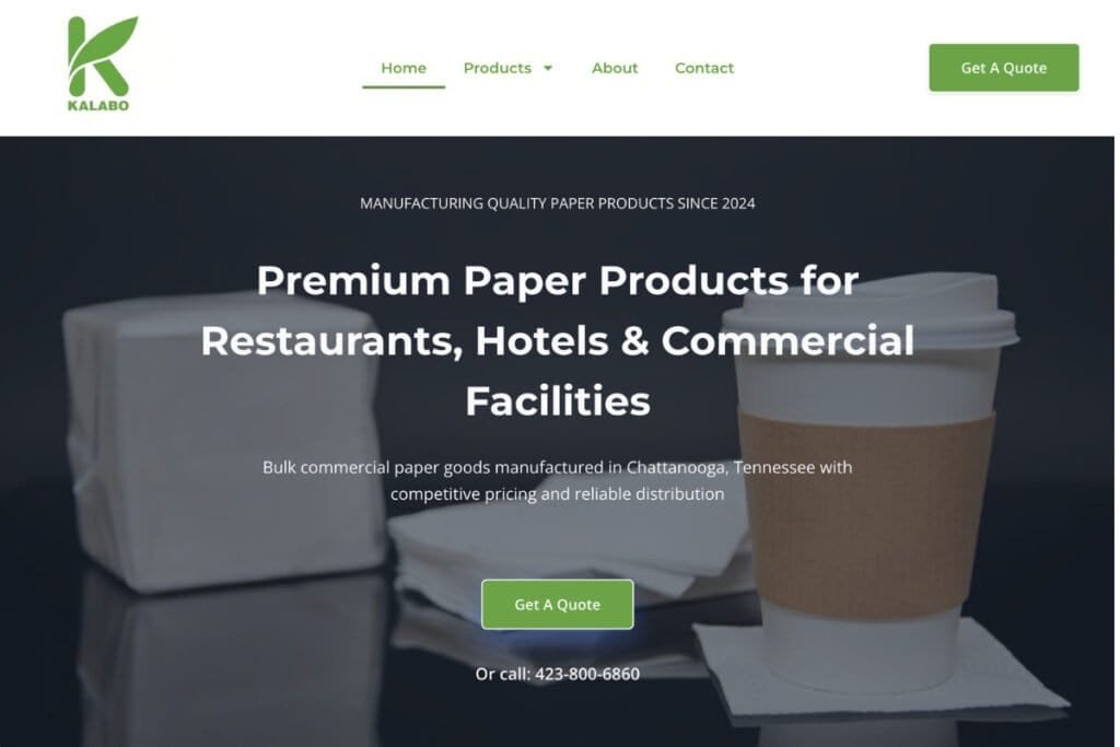 Image of paper products for restaurants, hotels, and commercial facilities.