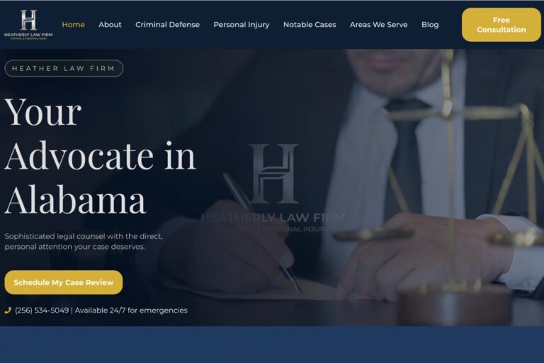 Image of a lawyer reviewing legal documents at Heather Law Firm in Tuscaloosa.